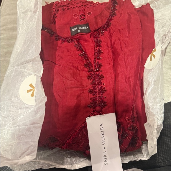 NWT Saira Rizwan Korean Raw Silk 4 piece with slip - Picture 9 of 9